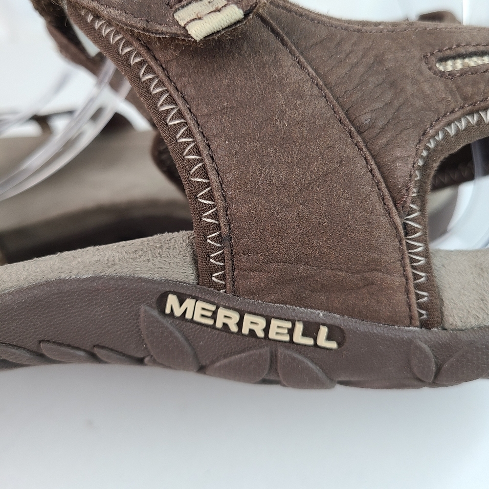Merrell Terran Cross II brown and cream strappy active sandals women's Sz 10 - Picture 10 of 13